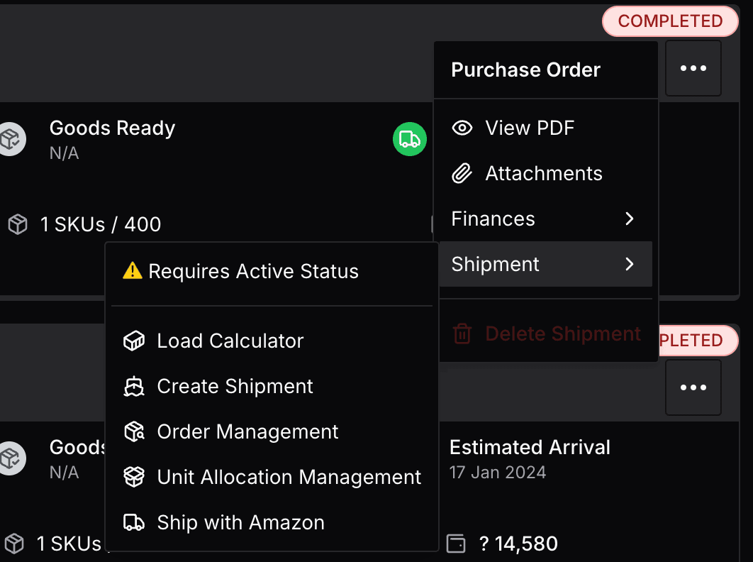 Shipment Navigation