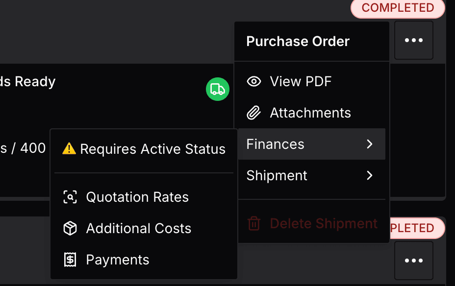 Financial Tab Navigation